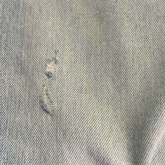 SAINT LAURENT Size 31 Blue Distressed Cotton Tapered Zip Fly Jeans - Picture 9 of 9